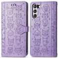 thumbnail image 1 of Funda Cartera FOXDOCK para Samsung Galaxy S21FE , Flip PU con Relieve de Gatos y Perros, Tarjetero y Soporte, 1 of 6
