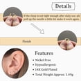 thumbnail image 4 of Small Gold Hoop Earrings For Women Gold Earrings For Men 14k Real Gold Plated Earrings, 4 of 4