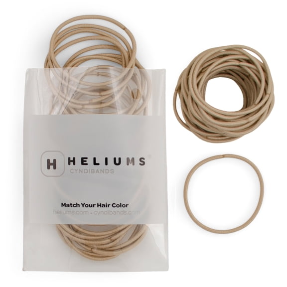 Heliums Thin Hair Elastics - Sandy Blonde - 2mm Ties for Thin Hair, 1.75 Inch, Medium Hold No Damage Ponytail Holders - 40 Count