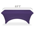 thumbnail image 2 of Lann's Linens 6' Fitted Spandex Tablecloth for 72" x 30" Rectangular Tables, Purple, 2 of 3