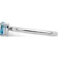 thumbnail image 4 of Sterling Silver Rhodium-Plated Pear Swiss Blue Topaz & White Ring (Size 7) Made In Thailand qr7422bt-7, 4 of 5