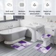 thumbnail image 5 of Modern Oil Painting Bath Mat 3 Piece Bathroom Rug Set, Purple Grey Abstract Graffiti Art Non Slip Bath Rug Contour Mat and Toilet Lid Cover, Absorbent Shower Mats Soft Bath Rugs and Mats Sets, 5 of 8