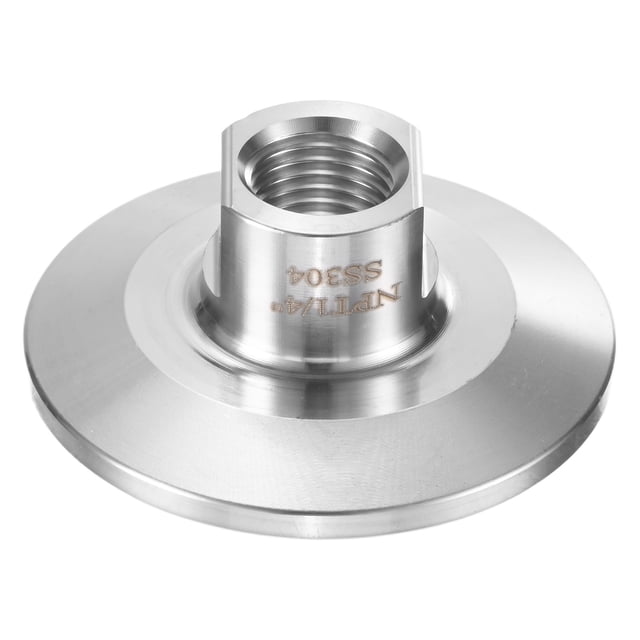 Uxcell 1-Pack Tri Sanitary 1.5 in Clamp Fittings to 1/4 in NTP Female Thread Stainless Steel Pipe Fitting Ferrule OD 50.5mm