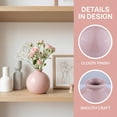 thumbnail image 2 of Unique Bargains Small Ceramic Bud Tiny Matte Decorative Vase Pink 2.6"L x 2.6"W x 2.8"H, 2 of 7