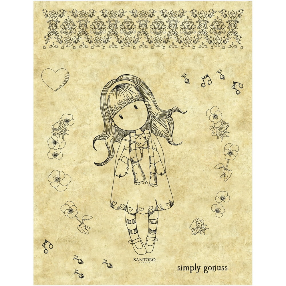 Gorjuss Santoro Rubber Stamp, Little Song