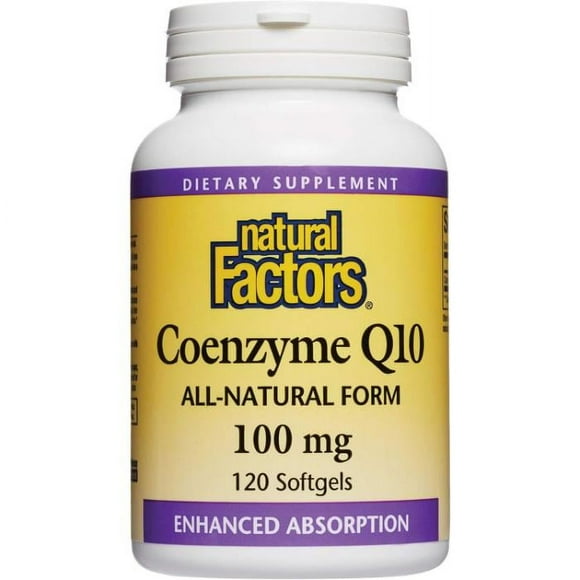 Natural Factors - Coenzyme Q10 100 % Naturelle 100 mg, 120 Gélules