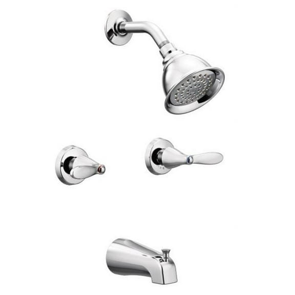 Moen 82602 Adler Double Handle Traditional Tub And Shower Trim Package - Chrome