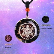 SWMMER LIKET Crystal Necklace for Women and Men Orgonite Seven Chakra Stones Pendant Necklace Resin Necklace Yoga Stones Necklace Unisex Gifts for her