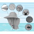 thumbnail image 4 of Minzimin UPF 50+ Sun Protection Hat for Men and Women, Wide Brim Outdoor Beach Fishing Cap with Neck Flap, Breathable Mesh, Windproof, 4 of 7