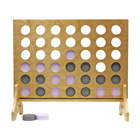 Tailgating Pros Premium Giant Four in a Row with Carrying Case - Jumbo Oversized Outdoor Yard Game - Connect Multiple Pucks in a Row to Win - Many Puck Colors Available!
