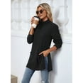 thumbnail image 5 of Long Sleeve Shirts for Women High Neck Casual Tunic Tops Black S, 5 of 8