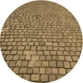 thumbnail image 1 of Ahgly Tapis Rond Lavable en Machine Intérieur Transitionnel Rouge Brun, 7 Pieds Rond, 1 of 7