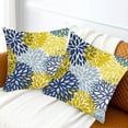 thumbnail image 6 of Spring Dahlia Flower Throw Pillows Cover 18x18 Inch Set of 2 Summer Yellow And Blue Geometric Floral Decorative Pillow Covers Farmhouse Linen Outdoor Pillowcases Decoration for Home Couch Sofa Decor, 6 of 6