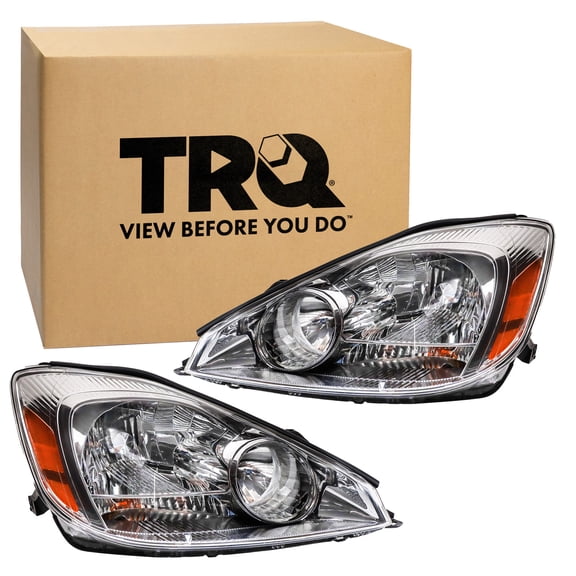 TRQ Headlight Assembly Set TO2502150 TO2503150 Fits 2004-2005 Toyota Sienna