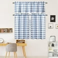thumbnail image 7 of HOMERRY 28"Wx36"L Kitchen Curtains Buffalo Plaid Gingham Farmhouse Light Filtering Cafe Curtains,Light Blue，Set of 2, 7 of 7