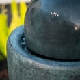 thumbnail image 6 of X-Brand 25.98" Round Stone Indoor/Outdoor Modern Sphere Water Fountain with LED Lights, Dark Green, 6 of 11
