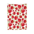 thumbnail image 2 of LNWH Watercolor Red Strawberry Pattern Throw Blanket, Fluffy Soft Cozy Bed Flange Plush Blankets, 40"x30", 2 of 8