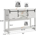 thumbnail image 3 of Superjoe Farmhouse Console Table w/Storage & Sliding Barn Door for Entryway, 46" Wood Foyer Table w/Adjustable Shelf, Coffee Bar Sideboard for Hallway, Living Room, White, 3 of 8