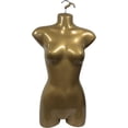 thumbnail image 2 of DisplayTown 4 Pack Gold Female Mannequin Hip Long Body Torso Dress Form & Hanging Hook, S-M Sizes, 2 of 5