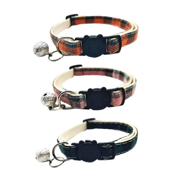 kurtrusly Pet Safety Buckle Bow Bell Collar Pet Collar Cat Collar