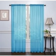 thumbnail image 5 of Ruthy's Textile 2 Pack Sheer Voile Window Treatment Rod Pocket Curtain Panels for Bedroom and Living Room 54 x 84 inches Long - Color: Turquoise, 5 of 5