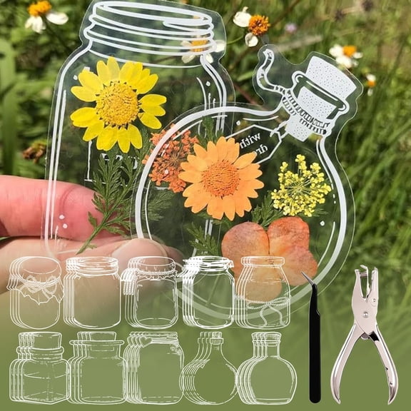 40 Pcs Dried Flower Bookmark Making Kit, DIY Transparent Thousand Flower Bookmarks, Handmade Clear Bookmark Page (Pressed Flowers Excluded)