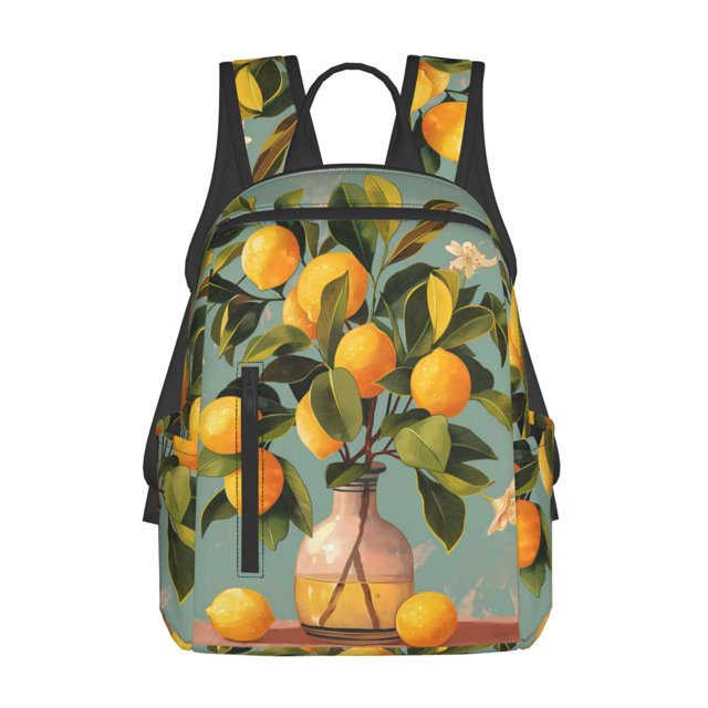 Fotbe Retro Warm Lemon Flower Mochila Ligera para Hombres y Mujeres - Duradera y Resistente al Agua, Ideal para Escuela, Trabajo, Viajes y Uso Diario