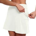 thumbnail image 6 of YUEJUIR Tennis Skirt Women'S Pocket Pants Solid Mid Waist Culottes Short Skirts Skinny Pants Skirts With Shorts Underneath Black Shorts Women (White,XXXXXL), 6 of 6