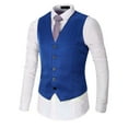 thumbnail image 3 of Bcfgryg Mens Four Seasons V Neck Vest Suit Vest Large Size Groom Man Wedding Party Vest Work Clothes Vest Men's Winter Coat Blue XXL, 3 of 3