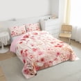 thumbnail image 3 of Homewish Girls Pink Flower Bedding Comforter Set, Chic Fashion Floral Twin Comforter Sets, Romantic Valentine's Day Reversible Bedding Set, Super Cozy Room Decor, 2pcs, 3 of 8