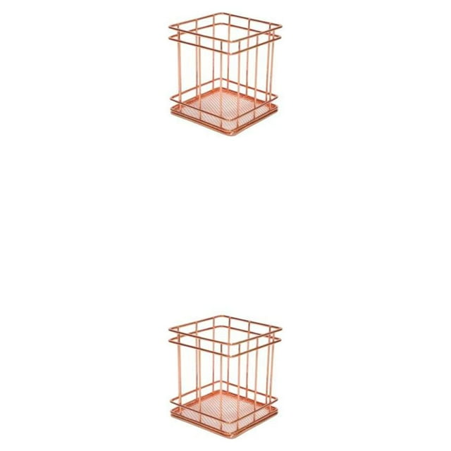 Organizador de oficina de metal Cateissary Oro rosa 10*9*9 cm 2Conjunto