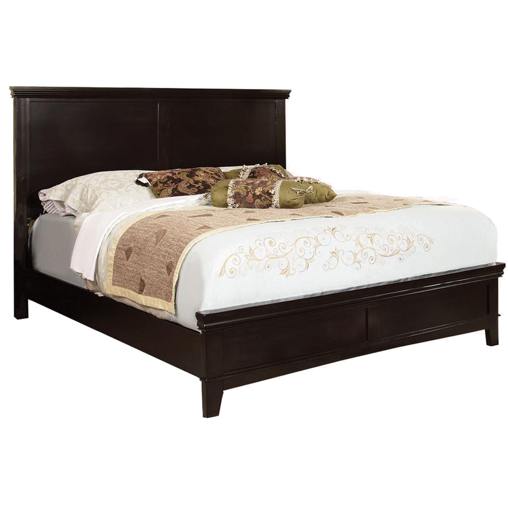 Transitional Style Wooden Eastern King Bed with Tapered ...