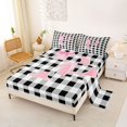 thumbnail image 2 of Manfei Geometric Checkered Print Queen Sheets,Initial Letter P Queen Sheet Sets,4pcs,1 Flat Sheet,1 Fitted Sheet and 2 Pillowcases, 2 of 6