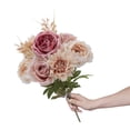 thumbnail image 3 of Mainstays 18 in Artificial Rose & Peony Fall Bouquet, Pink & Cream, Indoor Use, 3 of 8
