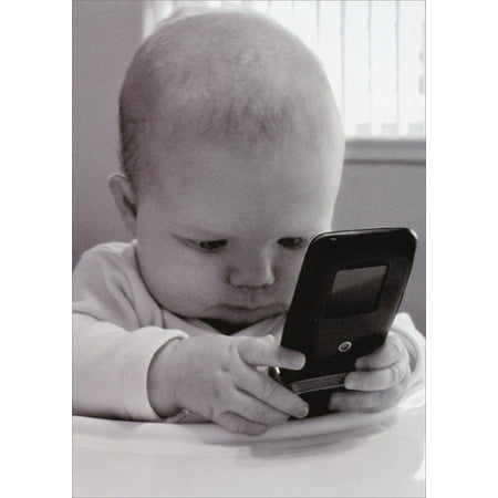 Avanti Press Baby With Cell Phone Funny Birthday