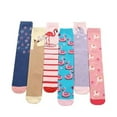 thumbnail image 6 of Esaierr 3 Pairs Toddler Kids Cartoon Knee High Socks for Girls Spring Fall Stacked Half-Calf Socks Cute High High Socks Non-slip Sock, 6 of 9
