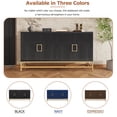 thumbnail image 5 of EUROCO 60" Modern Sideboard Storage Buffet Cabinet, Superior Storage Space Sideboard with 4 Hollow Designed Doors and 2 Adjustable Shelves for Living Room and Dining Room, Black, 5 of 9