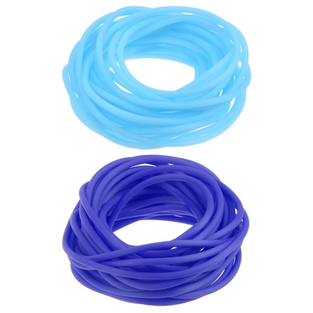 Goma Cordón Tubo Hueco Tubería 16 Pies 1/8" Diámetro 1/16" Agujero Silicona Tubo Juego para Bricolaje Joyería Fabricación Collares Pulsera, Cielo Azul, Azul
