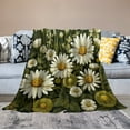 thumbnail image 6 of Throw Blanket Daisy Pattern Sage Green Lightweight Throw Blanket Modern Daisy Floral Flannel Blanket for Winter Bedding Couch And Gift for Women Men 50"x60", 6 of 8