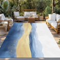 thumbnail image 3 of Fsddascl Blue Yellow Outdoor Rug for Patio/Deck/Porch, Non-Slip Large Area Rug 6 x 9 Ft, Modern Abstract Art Waves Indoor Outdoor Rugs Washable Area Rugs, Reversible Camping Rug Carpet Runner, 3 of 5