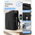 thumbnail image 3 of Mochila de viaje Suratio Large Carry On para mujeres y hombres, color negro, 3 of 6