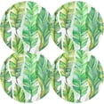 thumbnail image 3 of Watercolor Tropical Banana Leaf Round Place Mats Set of 6, Heat Stain Insulation Table Mats Non-Slip Grid Woven Placemats 15.4 Inch for Kitchen Dining Table Holiday, 3 of 7
