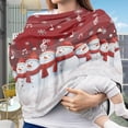 thumbnail image 3 of Renewold Baby Car Seat Cover Stretchy Carseat Canopy Baby Breastfeeding Stroller High Chair Shopping Cart Cover Infant Nursing Scarf Christmas Decoration, Snowman Musical Notes Red, 3 of 7