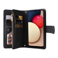 thumbnail image 4 of Case for Samsung Galaxy A02S Cover Zipper Pocket Wallet Case Magnetic Protective - Black, 4 of 5