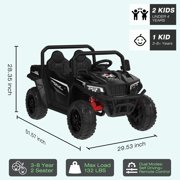 Mega Motion 24V Kids Electric Ride-On UTV Truck with 4WD, Dump Bed, 2 Seats, LED Lights, Music, Remote Control, Shovel, for Boys & Girls