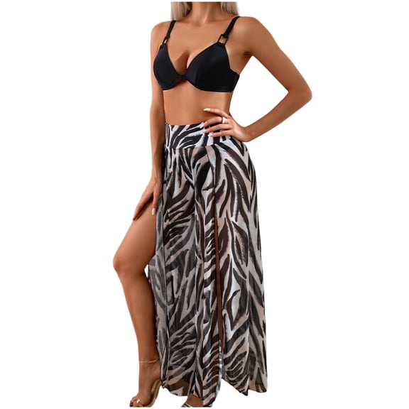 3 Piece Bikini Sets for Women Sexy Boho Swimsuit with Cover Ups Adjustable Back Tie Spaghetti Straps Plus Swimwear V Neck Bikini Tops Triangle Bottoms 2026 Summer Beach Vacation Outfits