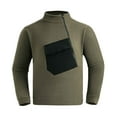 thumbnail image 2 of WREESH Men's Fall Winter Fleece Long Sleeved Loose Pullover Outdoor Sports Sweatshirt with Zip Mock Neck Olive Green, 2 of 9