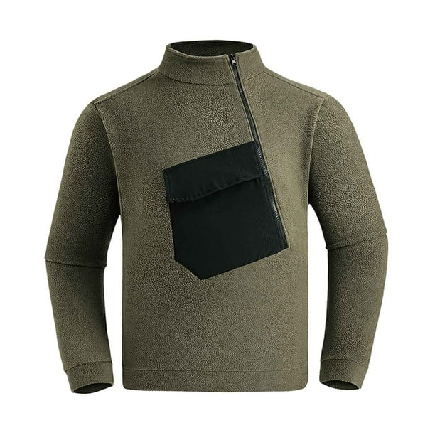pstuiky Camisas casuales de manga larga para hombre, Sudadera con capucha y cuello alto para hombre, holgada, de manga larga, para otoño e invierno, sin capucha Tops casuales para hombres xl