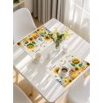 thumbnail image 5 of Yellow Sunflowers Placemats Set of 12, Daisy Bees Elegant Pastoral Floral Placemats for Dining Table, Place Mats for Kitchen Tabletop, Waterproof Wipeable Dining Table Mats Set, 5 of 9
