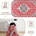 thumbnail image 3 of Jamfeel Washable Area Rugs 2x3 Door Mat Entryway Vintage Floral Low Pile Rug Entrance Carpet for Living Room Kitchen, Red, 3 of 5